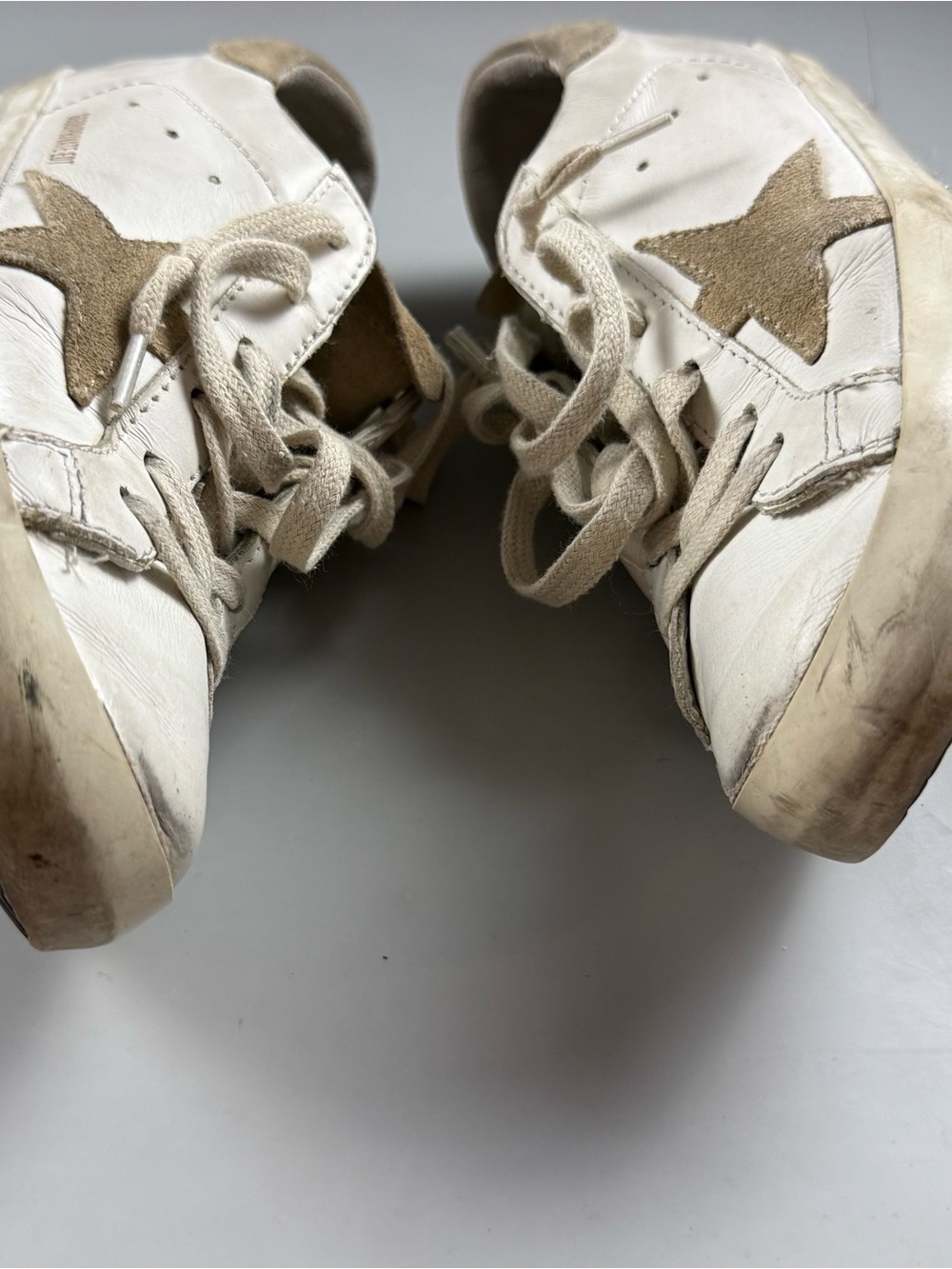 Golden Goose Superstar Leather Sneakers White Beige Star Womens EU 38 / US 7.5 - Picture 6 of 13